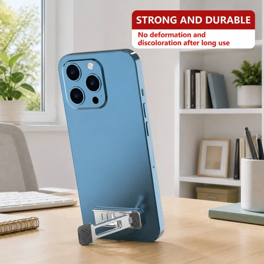 Metal Phone Holder for Desk Adjustable Portable Folding Lightweight 53mm X 14mm X 3.5mm