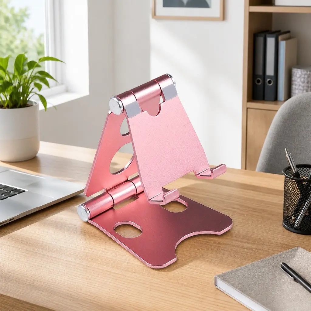 Mobile Phone Holder Desk Portable Adjustable Metal Folding Stand 10X8X6cm