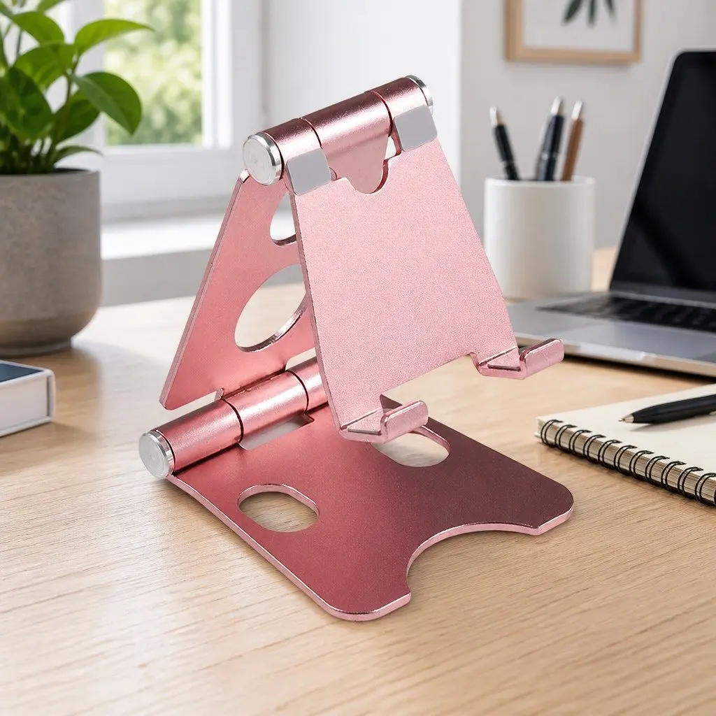 Mobile Phone Holder Desk Portable Adjustable Metal Folding Stand 10X8X6cm