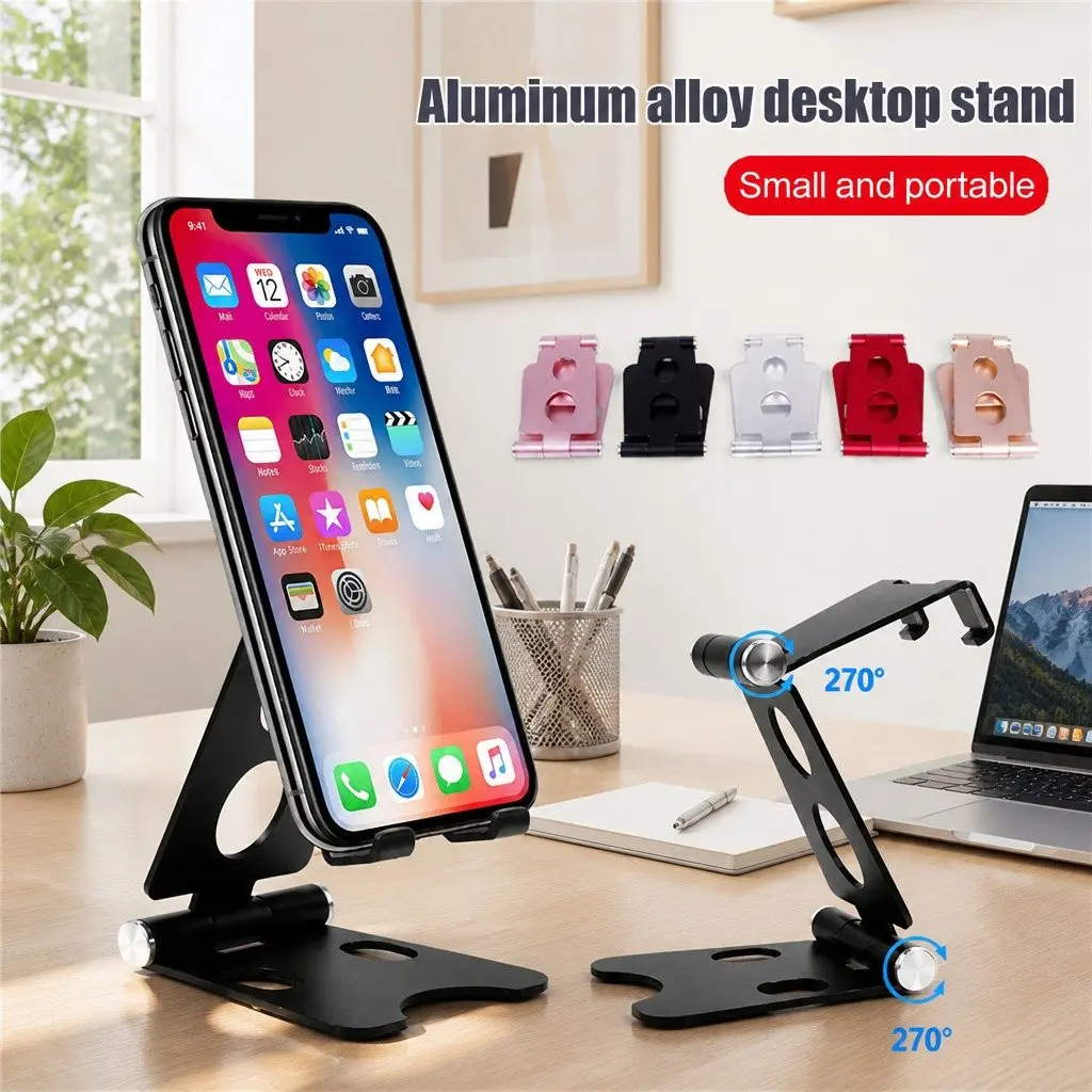 Mobile Phone Holder Desk Portable Adjustable Metal Folding Stand 10X8X6cm