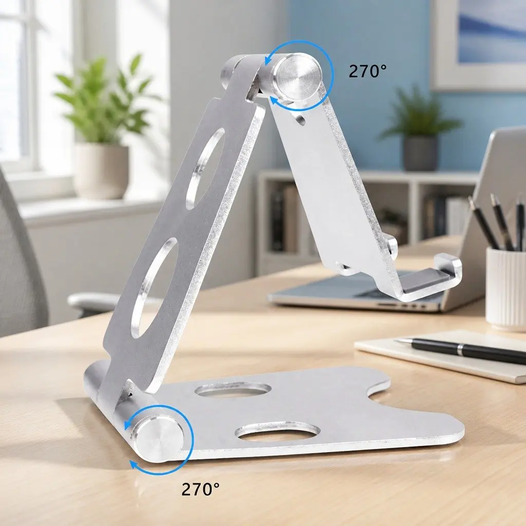 Mobile Phone Holder Desk Portable Adjustable Metal Folding Stand 10X8X6cm