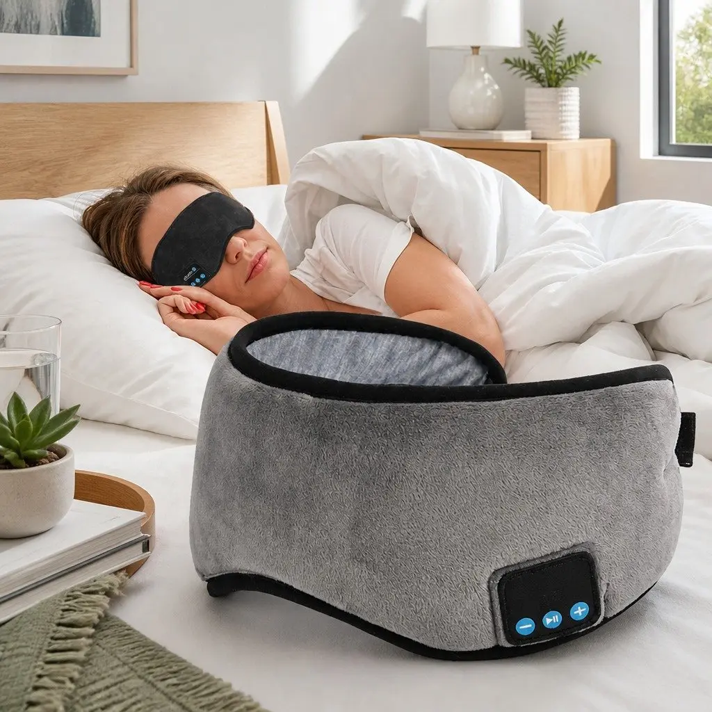 Bluetooth 5.0 Wireless Stereo Eye Mask Headphones Sleep Music Relaxation