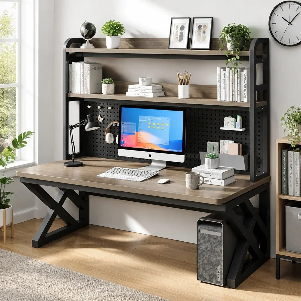 Computer Desk Workstation Study Writing Laptop Table Office Home 120x60x170cm