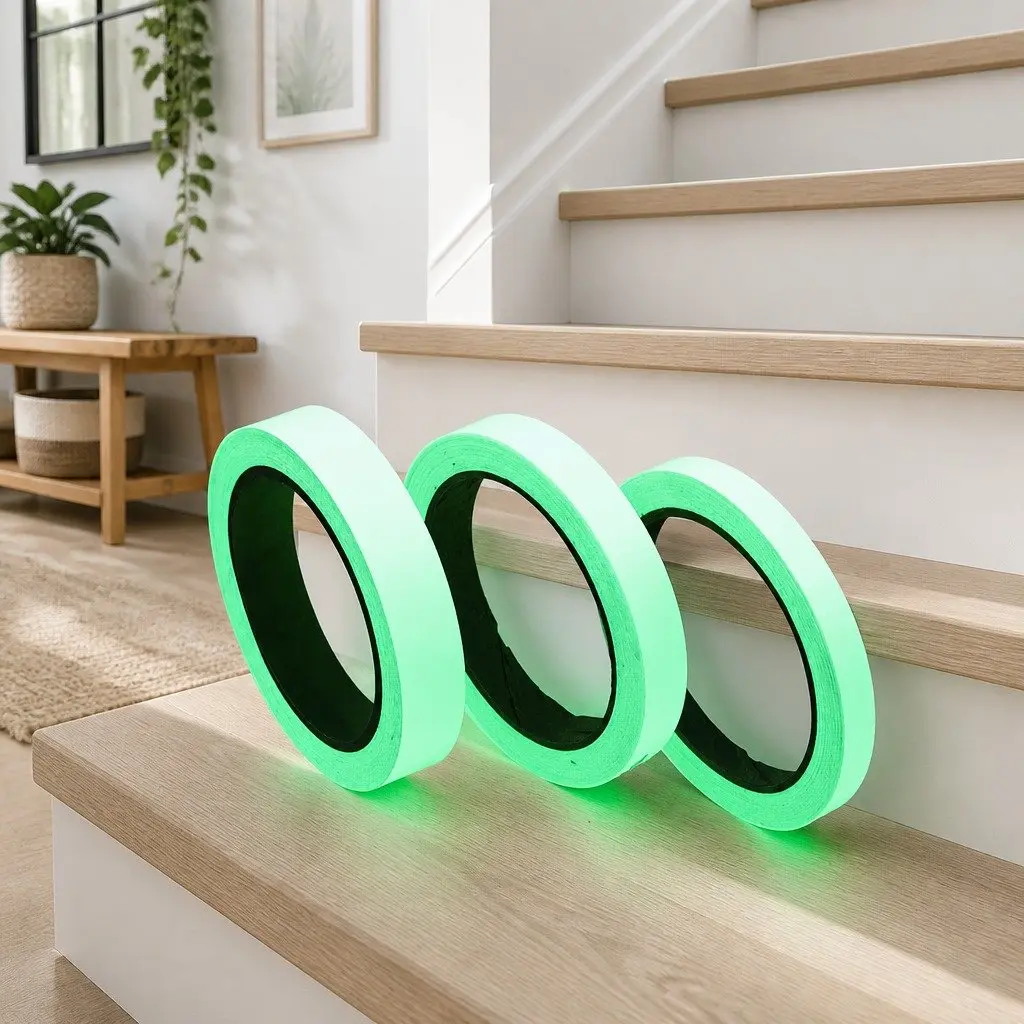1cm x 3m Self-Adhesive Fluorescent Green Tread Tape