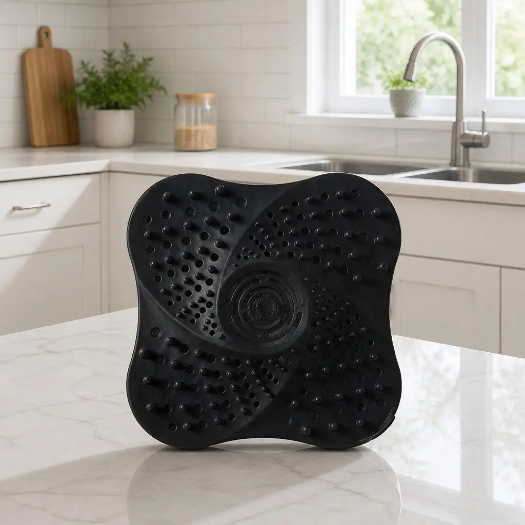 Silicone Drain Cover Kitchen Sink Toilet 13cm Black