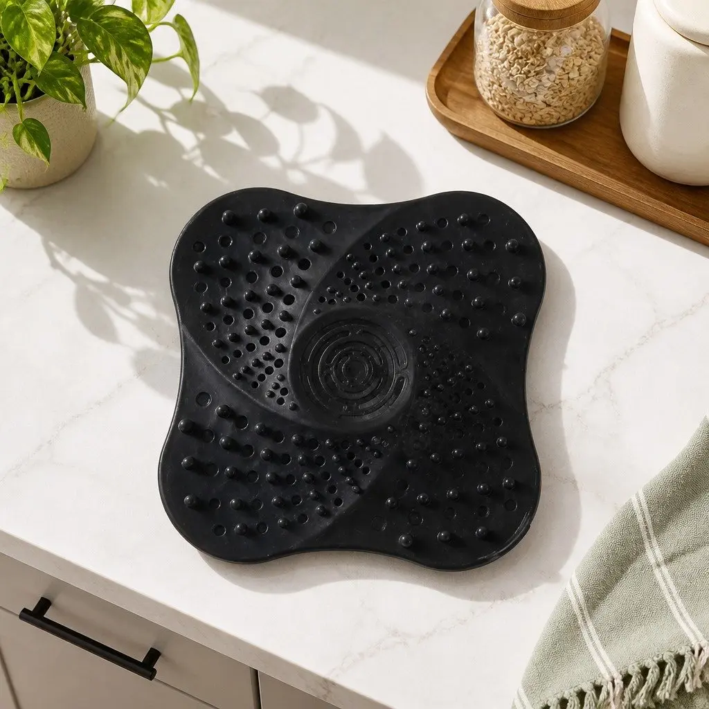 Silicone Drain Cover Kitchen Sink Toilet 13cm Black