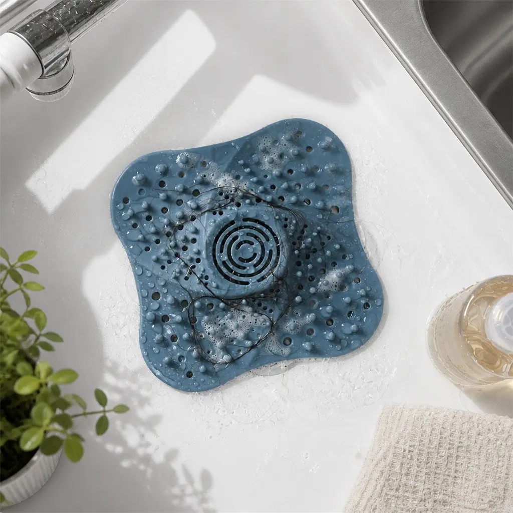 Silicone Drain Cover Kitchen Sink Toilet 13cm Black