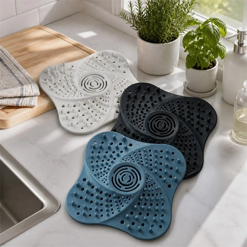 Silicone Drain Cover for Kitchen Bathroom Laundry Room 13cm X 13cm X 2cm