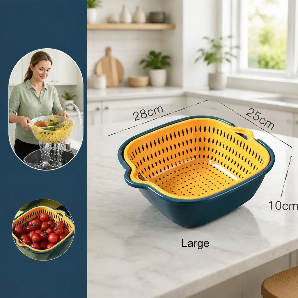 Fruit Vegetable Storage Basket Set Six Piece Kitchen Organiser