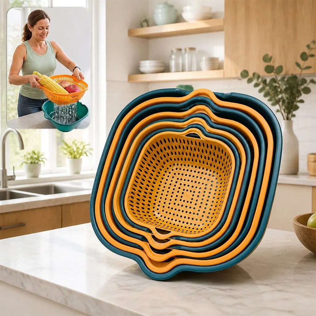 Fruit Vegetable Storage Basket Set Six Piece Kitchen Organiser