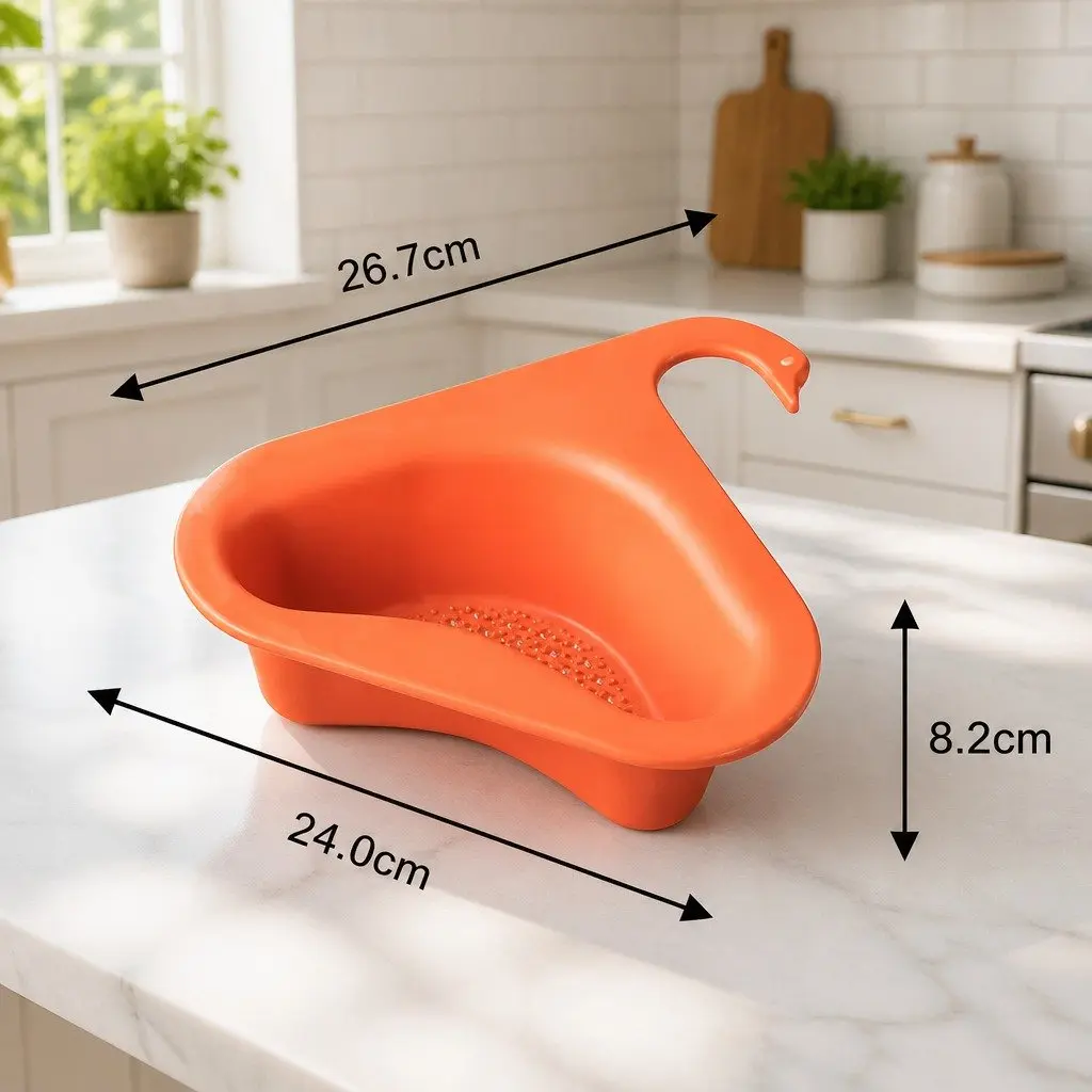 Kitchen Sink Drain Basket Strainer Vegetable Produce Organizer Blue