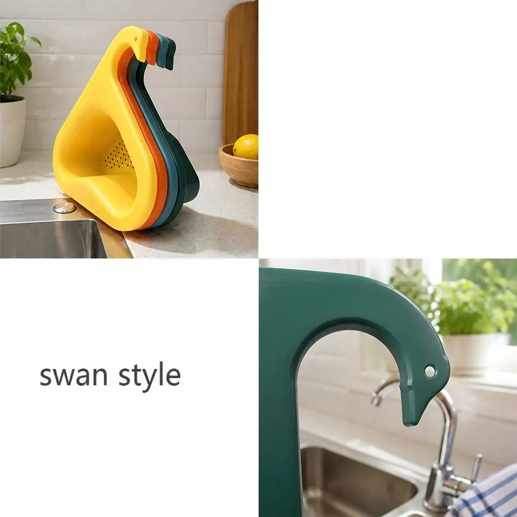 Kitchen Sink Drain Basket Strainer Vegetable Produce Organizer Blue
