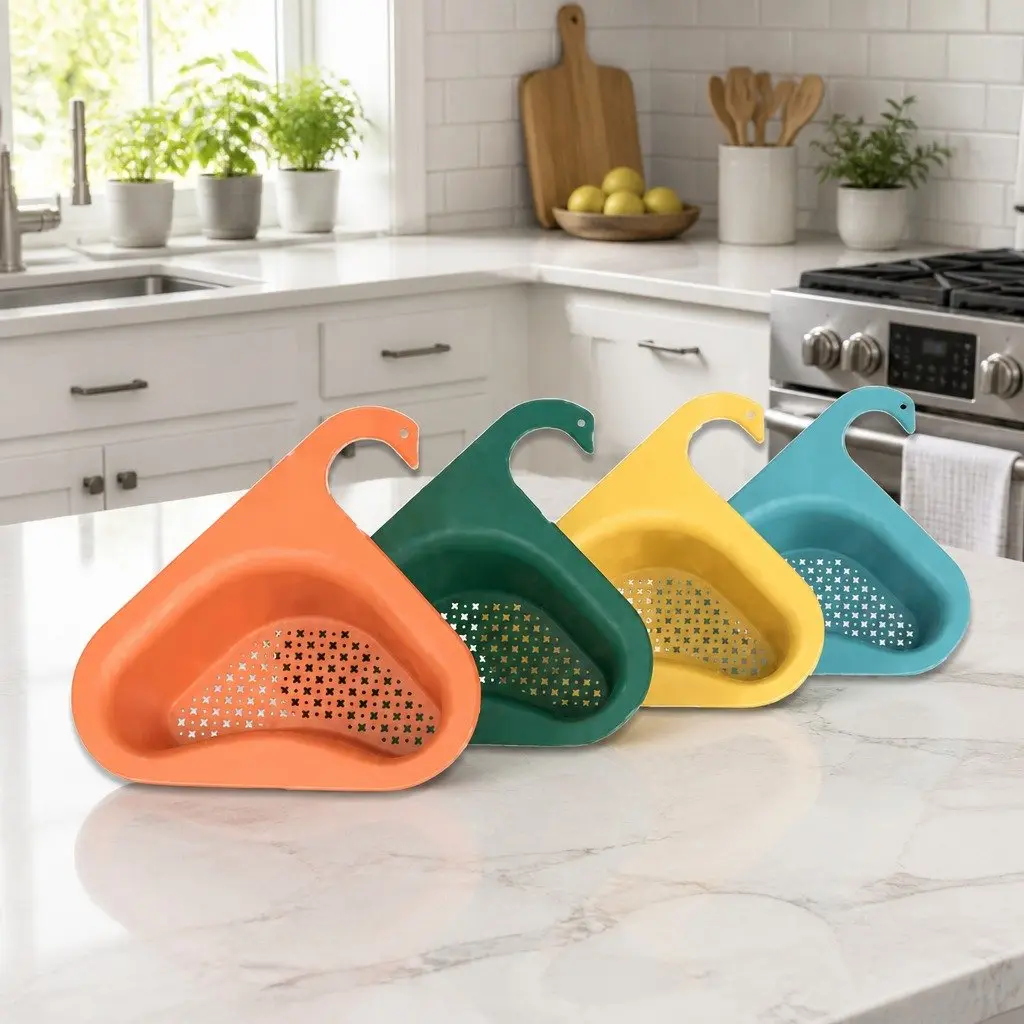 Kitchen Sink Drain Basket Strainer Vegetable Produce Organizer Blue