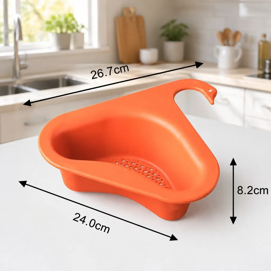 Triangle Kitchen Sink Organizer Storage Basket Green