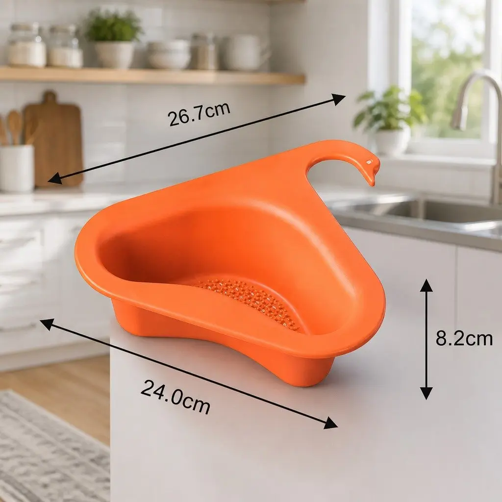 Triangle Kitchen Sink Drain Basket Hanging Storage Rack Household Drainer