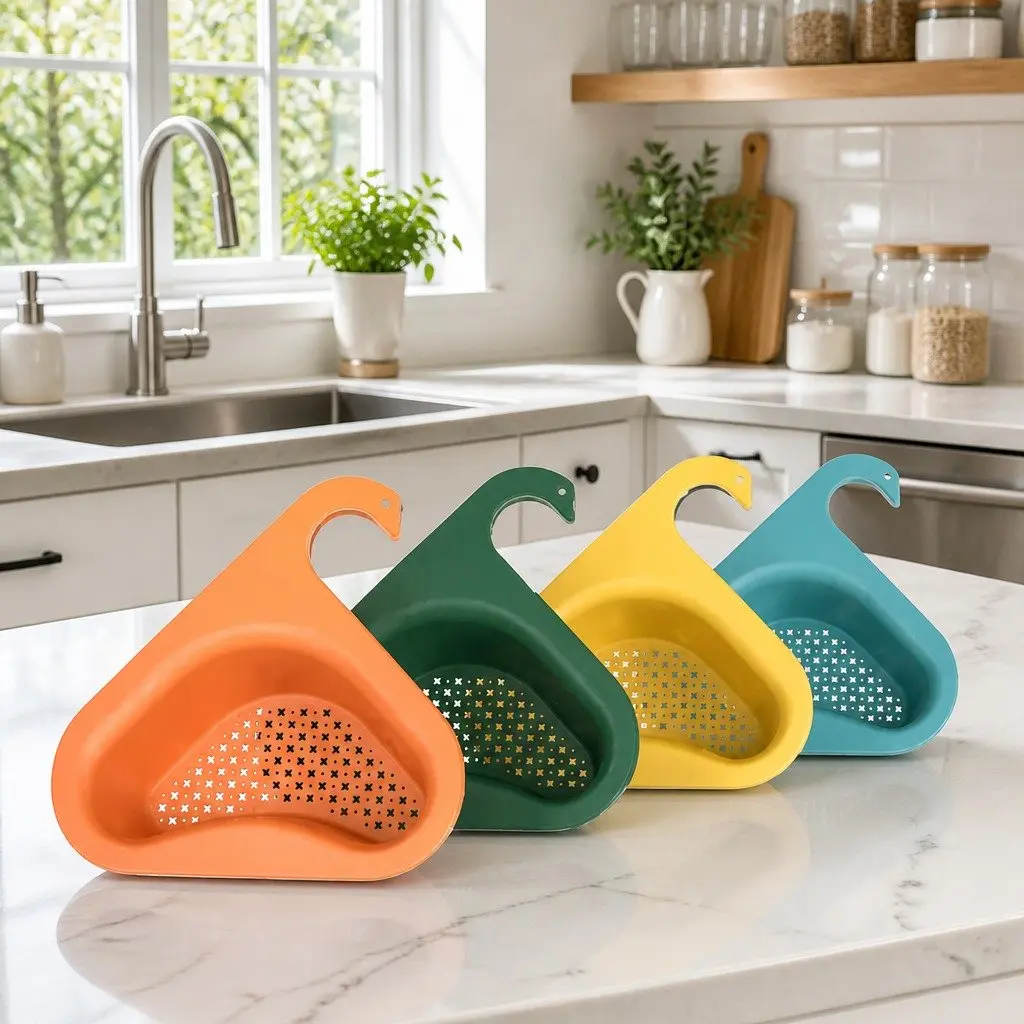 Triangle Kitchen Sink Drain Basket Hanging Storage Rack Household Drainer