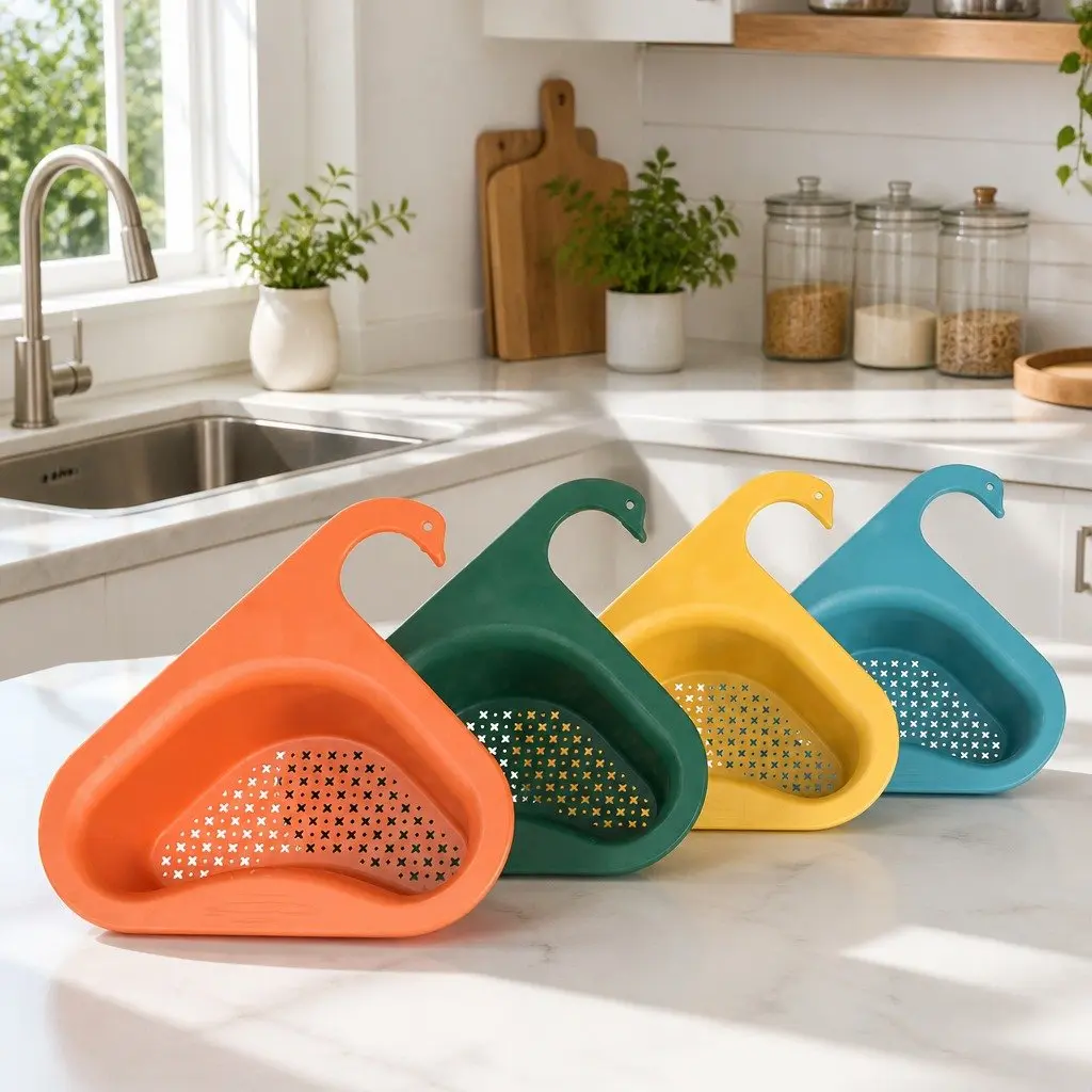 Triangle Kitchen Sink Drain Basket Hanging Storage Rack Household Drainer