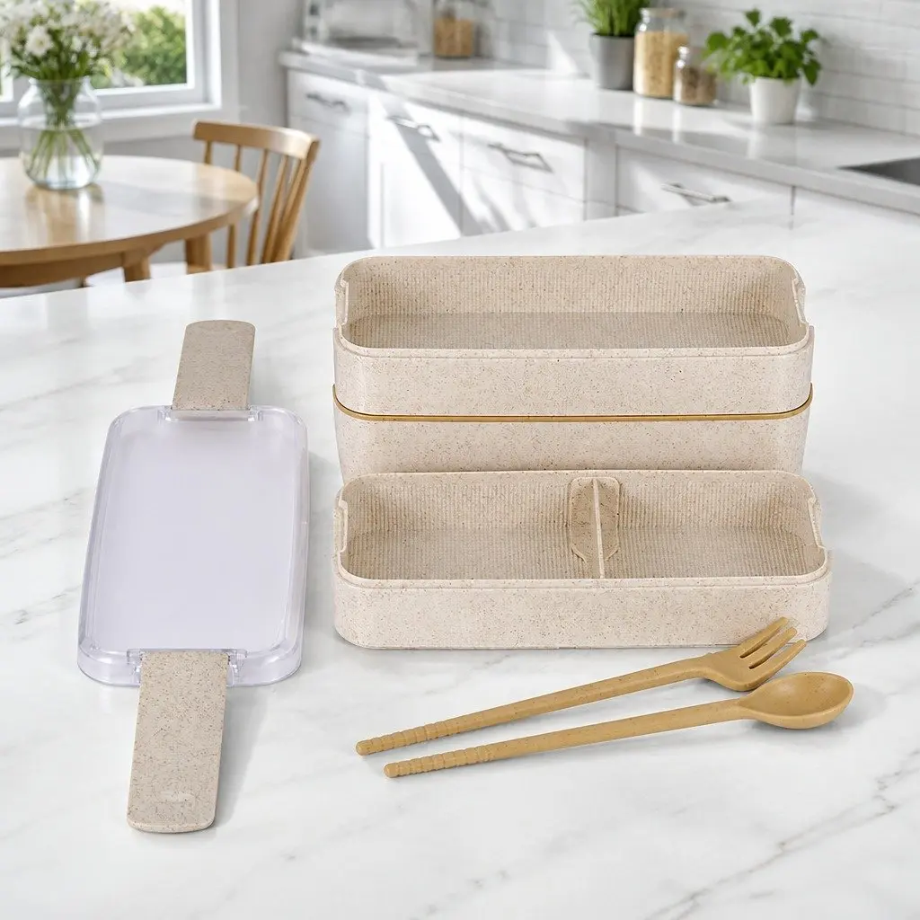 Bento Lunch Box for Meal Prep 900ml Leakproof Container with Compartments