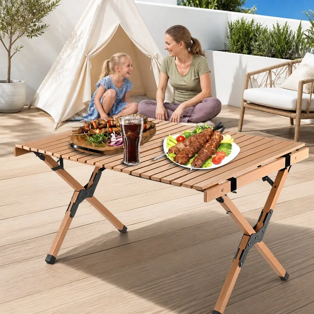 Foldable Camping Table Portable Picnic BBQ Outdoor Garden Furniture 90x60x45cm