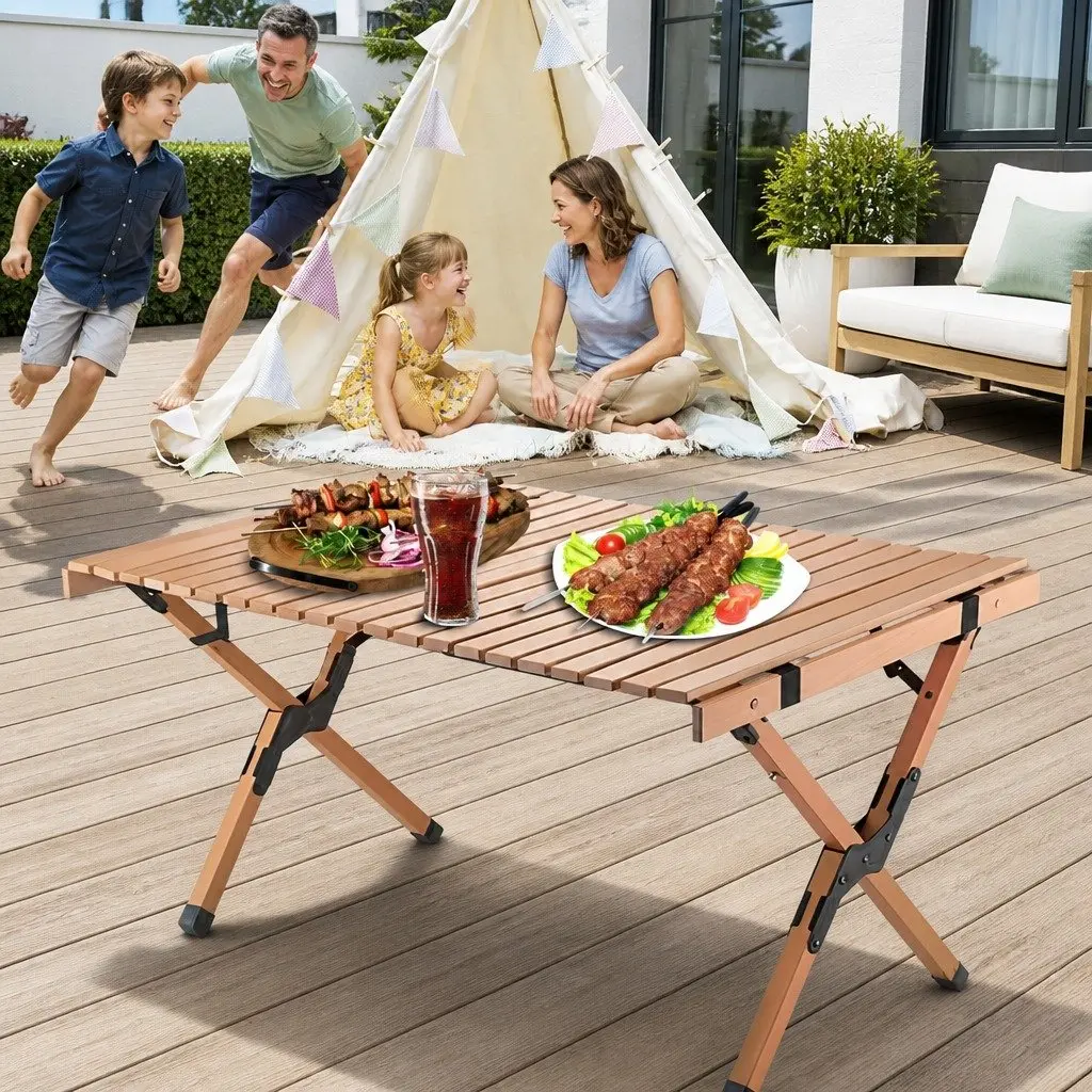 Foldable Camping Table Portable Picnic BBQ Outdoor Garden Furniture 90x60x45cm