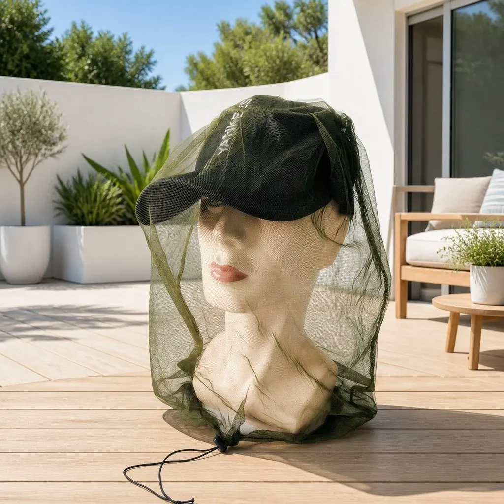 Mosquito Fly Head Net Bee Outdoor Fishing Insect Mesh Hat Face Protector Cover