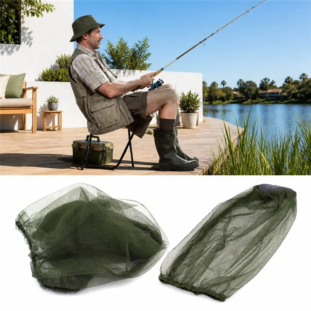 Mosquito Fly Head Net Bee Outdoor Fishing Insect Mesh Hat Face Protector Cover