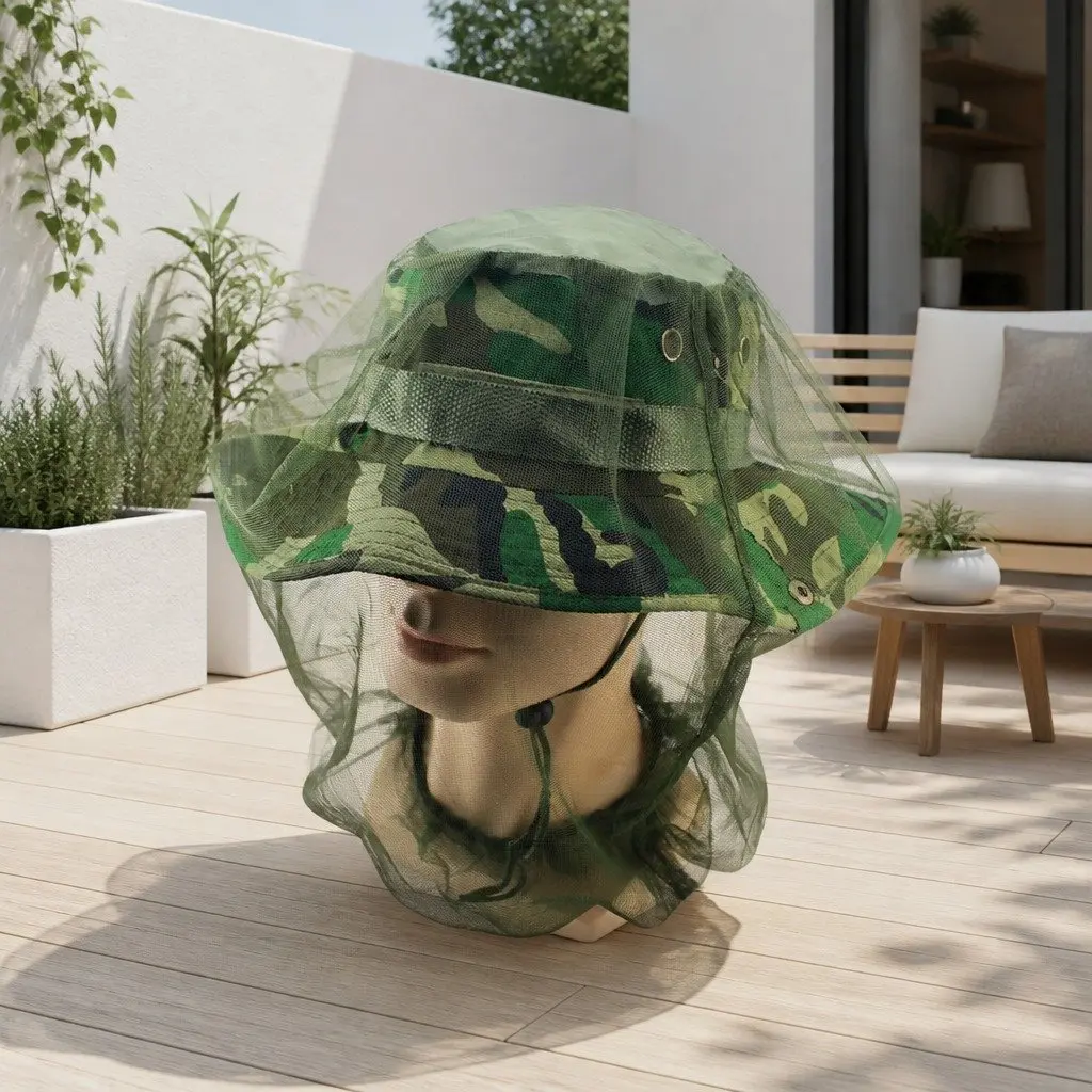 Mosquito Fly Head Net Bee Outdoor Fishing Insect Mesh Hat Face Protector Cover