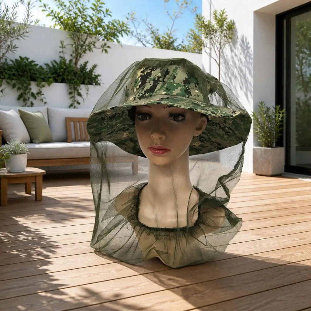 Mosquito Fly Head Net Bee Outdoor Fishing Insect Mesh Hat Face Protector Cover