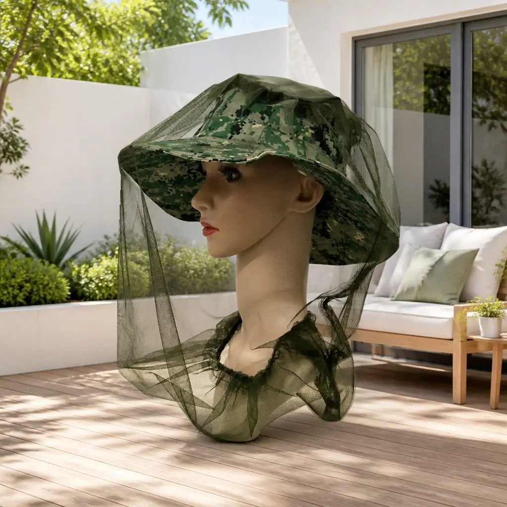 Mosquito Fly Head Net Bee Outdoor Fishing Insect Mesh Hat Face Protector Cover