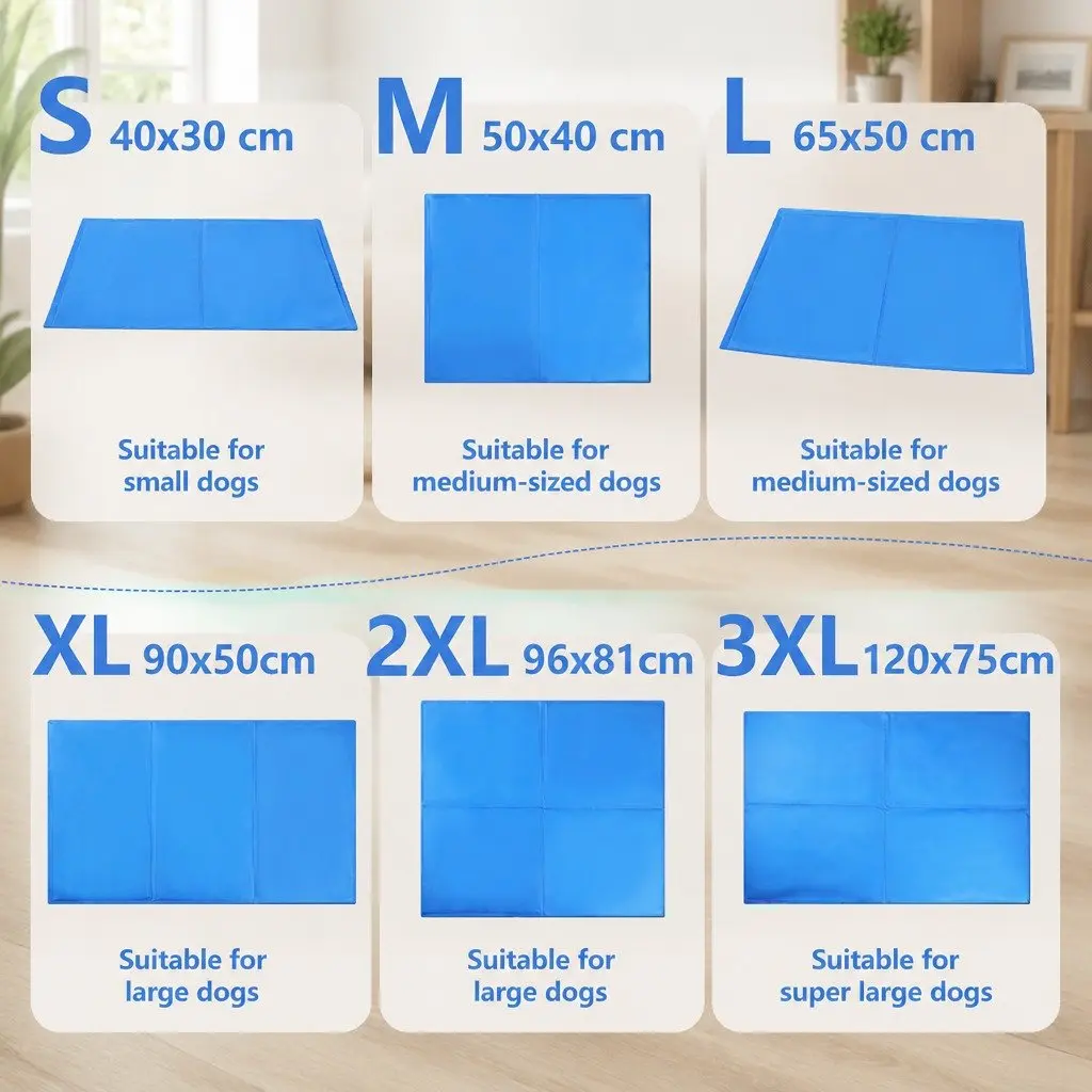 Pet Cooling Cushion Ice Mat Dog Cat Summer Comfort Pad XXL Multifunctional