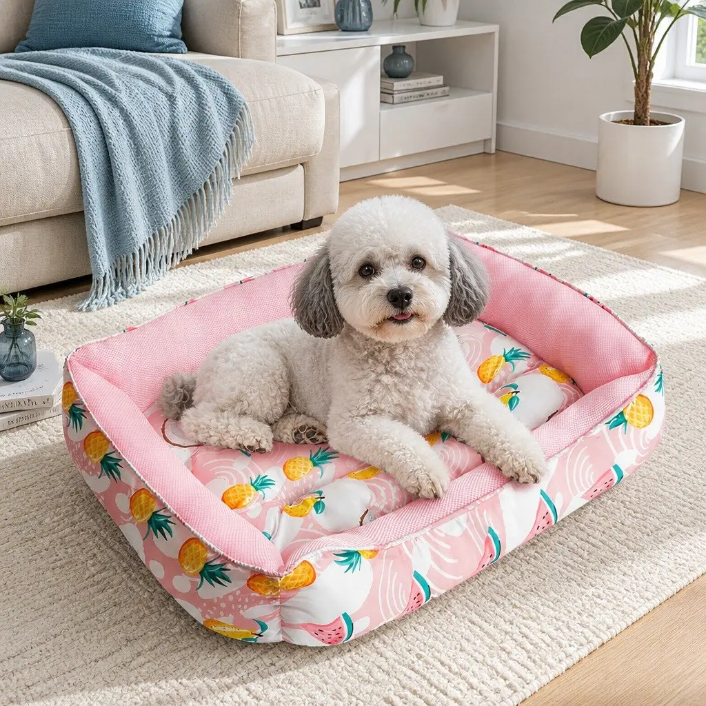 Pet Cooling Pad Waterproof Summer Ice Mat Bed for Dogs Cats Puppies Pink