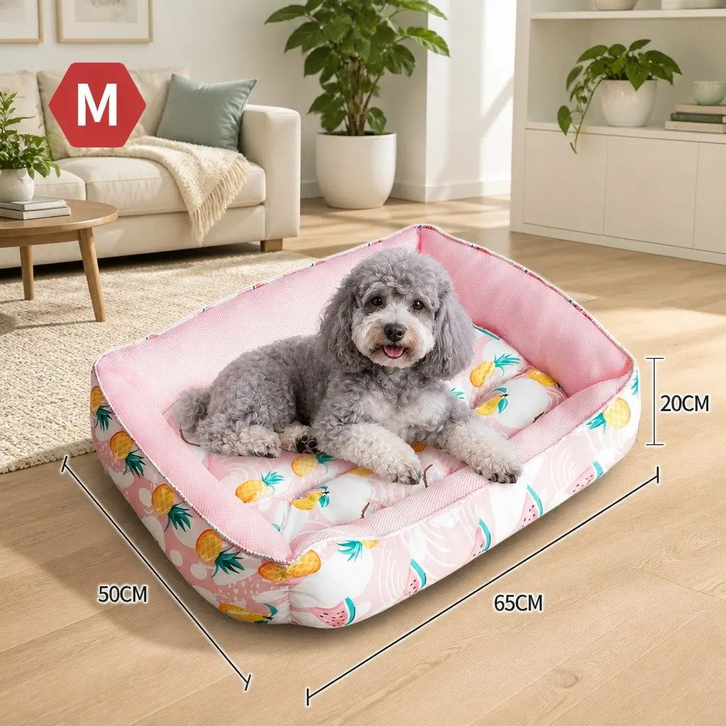 Pet Cooling Pad Waterproof Summer Ice Mat Bed for Dogs Cats Puppies Pink