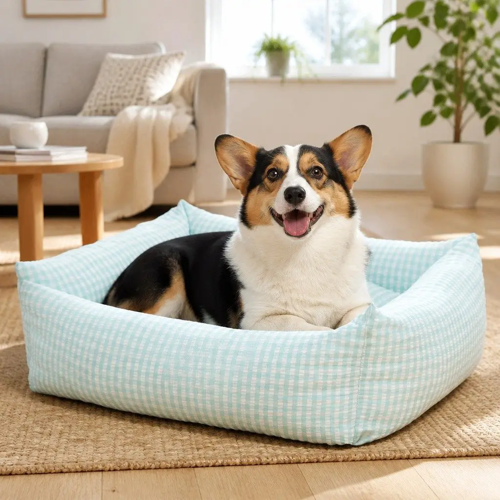 Washable Pet Bed in Blue