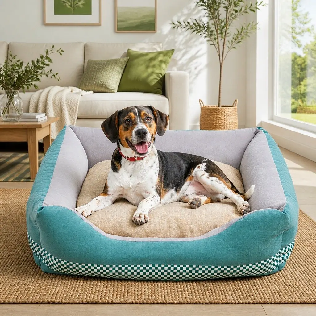 Dog Bed for Pets Large Size Washable Soft Warm Green