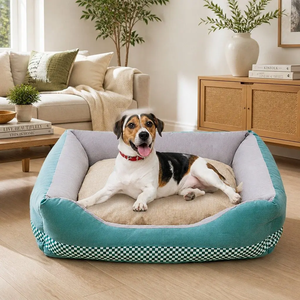 Dog Bed for Pets Large Size Washable Soft Warm Green
