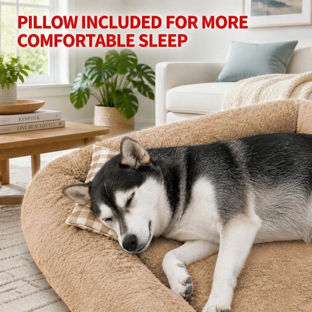 Dog Bed for Dogs 70x60x13cm Brown Soft Nest Mat Warm Sleeping Pad Detachable