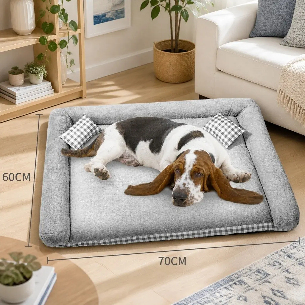 Dog Bed for Pets Removable Washable Plush Warm Soft 70x60x13cm