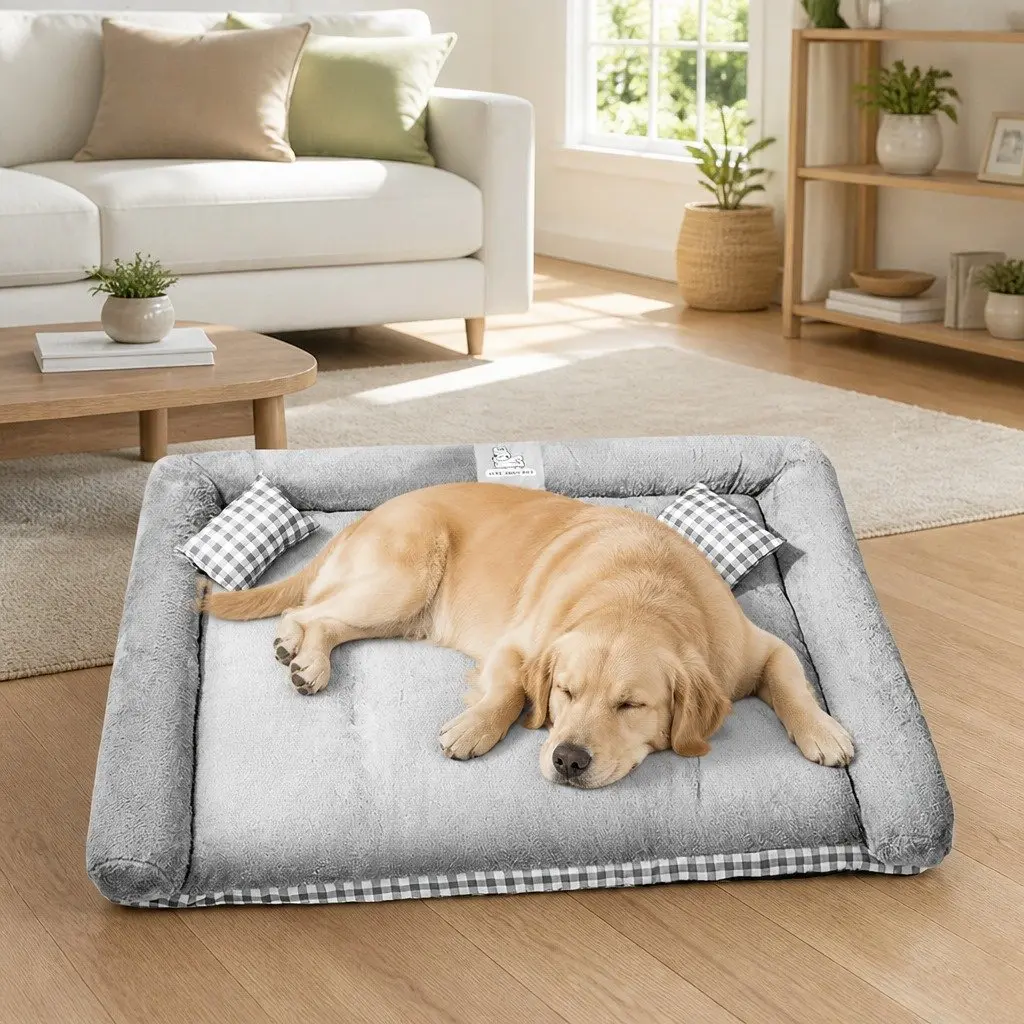 Dog Bed for Pets Removable Washable Plush Warm Soft 70x60x13cm