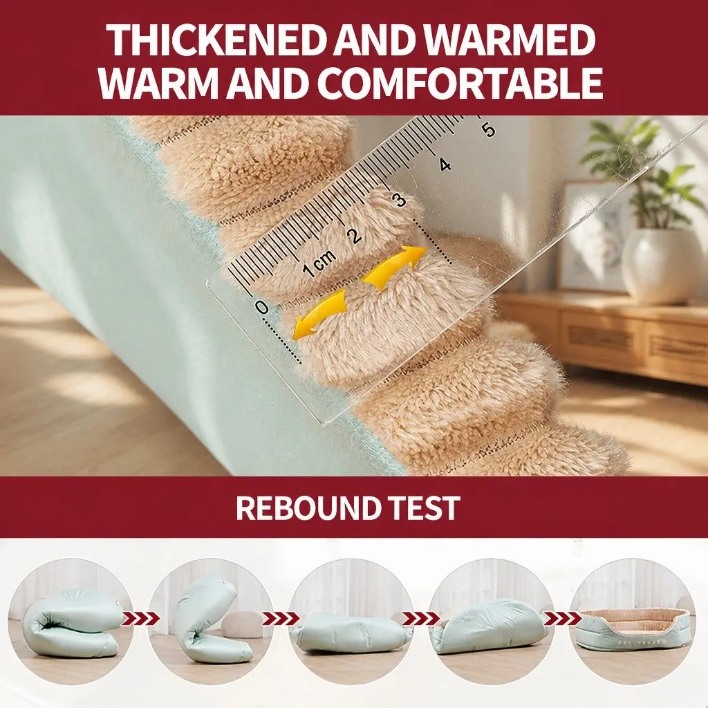 Pet Calming Bed Warm Soft Rectangle Nest Cozy Sleeping Kennel for Dogs Cats
