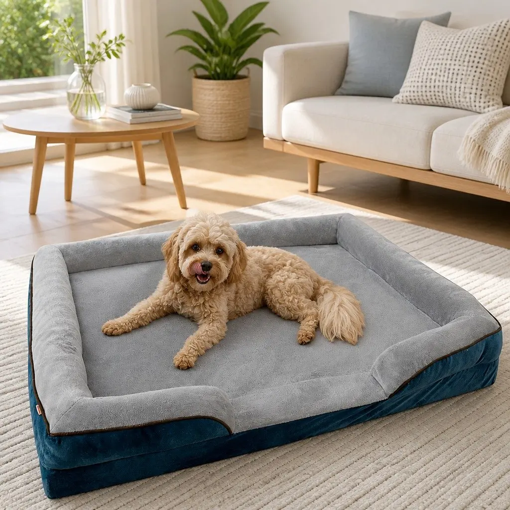 Grey Dog Sofa Bed with Thickened Sponge
