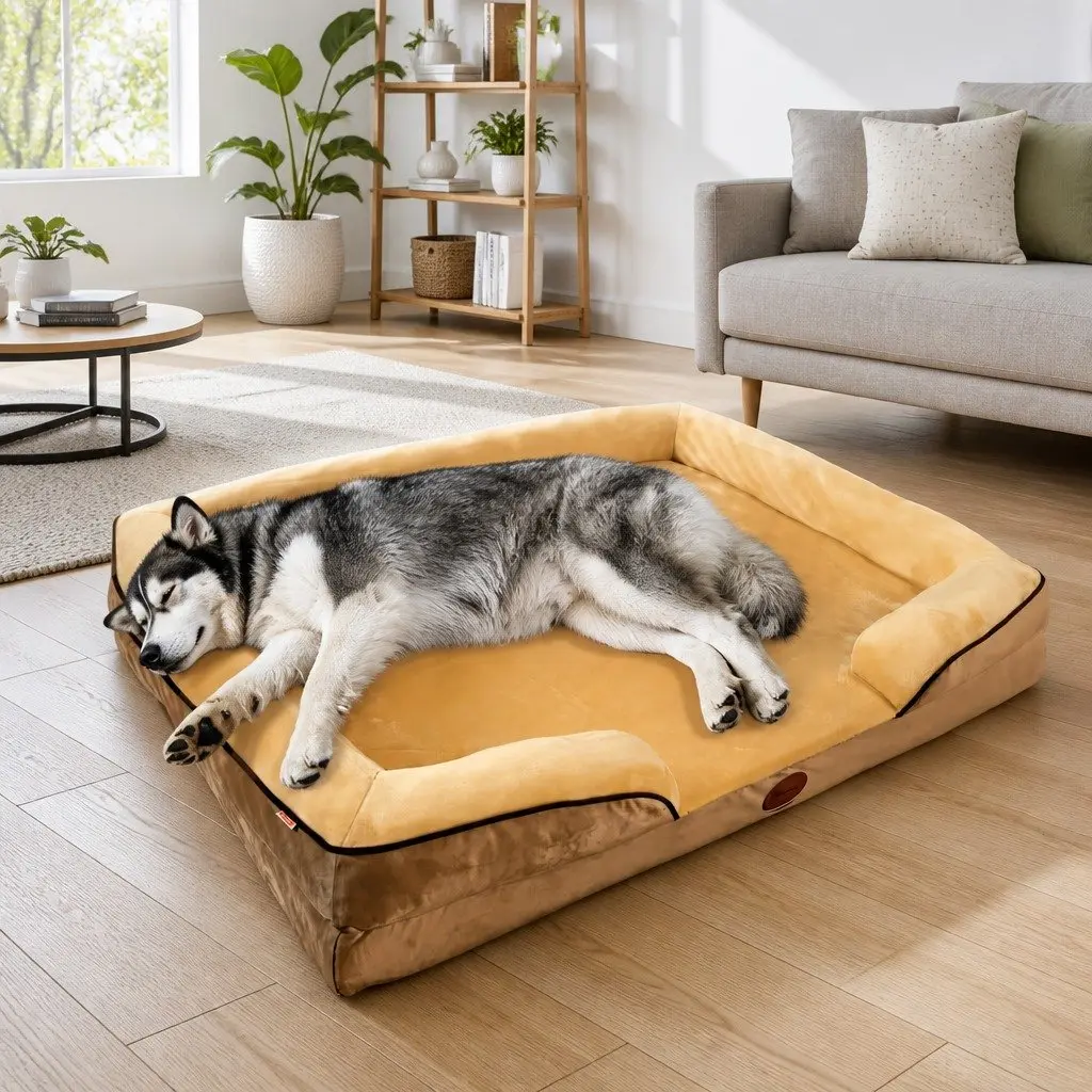 Dog Sofa Bed Large for Deep Sleep 90x70x17cm