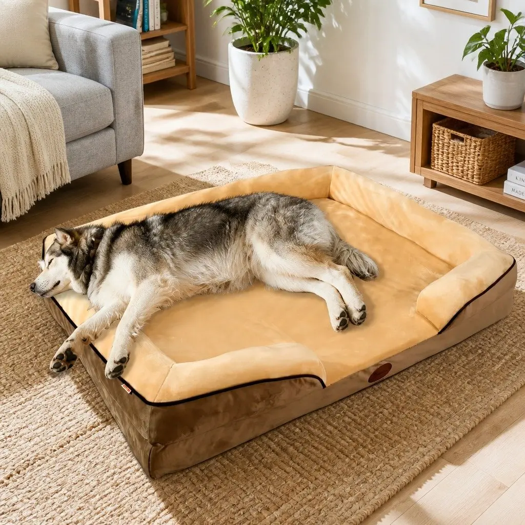 Dog Sofa Bed Large for Deep Sleep 90x70x17cm