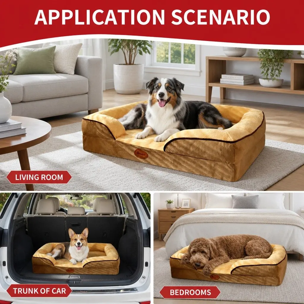 Dog Sofa Bed Large for Deep Sleep 90x70x17cm