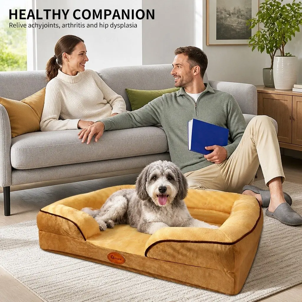Dog Sofa Bed Large for Deep Sleep 90x70x17cm