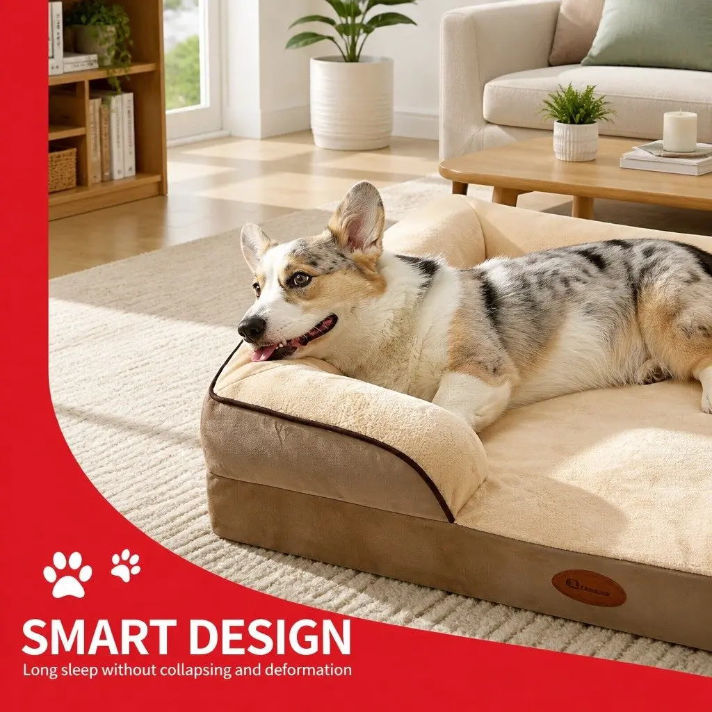 Dog Sofa Bed for Pets 75x60x17cm Yellow