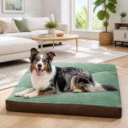Calming Pet Bed Mat: Dimensions 100x75x7cm, Green