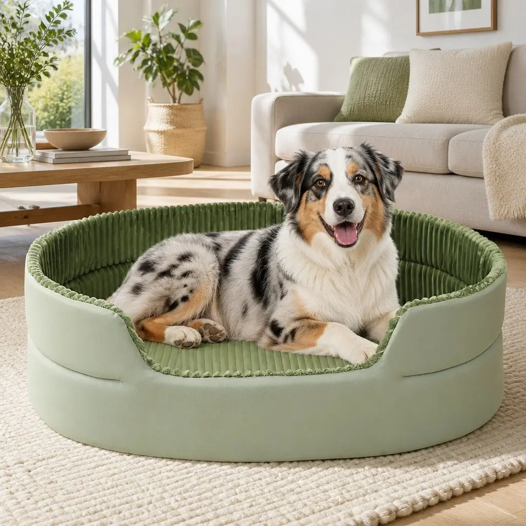Large 3D Pet Nest Bed in Avocado