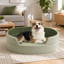 3D Pet Nest Bed Specifications: Avocado Green, Durable Design