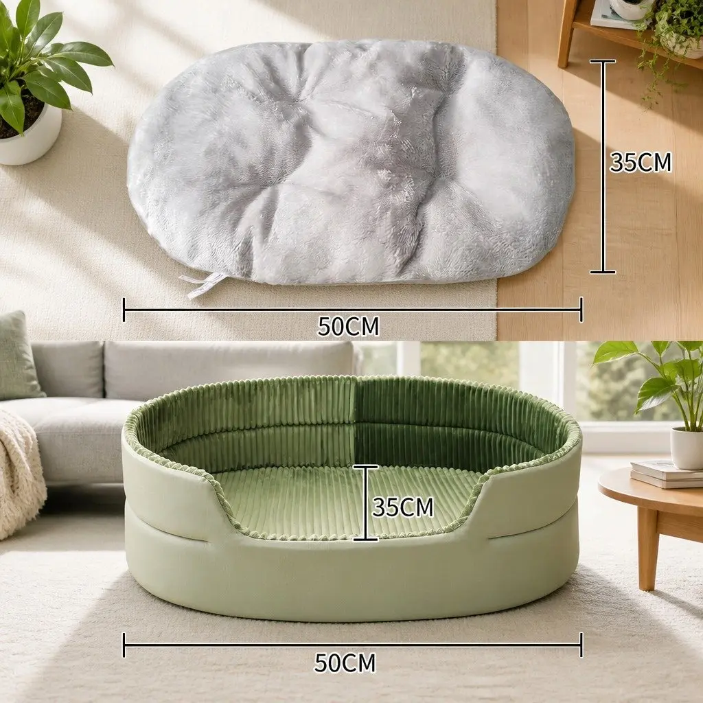 3D Semi-Enclosed Pet Nest Bed Avocado Cushion Cave House Dog Cat