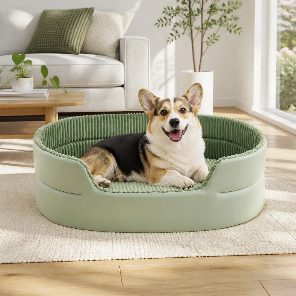 3D Semi-Enclosed Pet Nest Bed Avocado Cushion Cave House Dog Cat